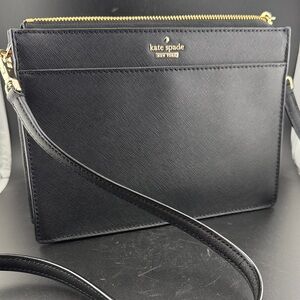 Kate Spade Rory Saffiano Leather Crossbody Bag Purse Handbag- Black